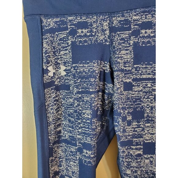 Women's Under Armour Blue & Pink Compression Heatgear Leggings Size M Ankle Zip - Picture 4 of 13